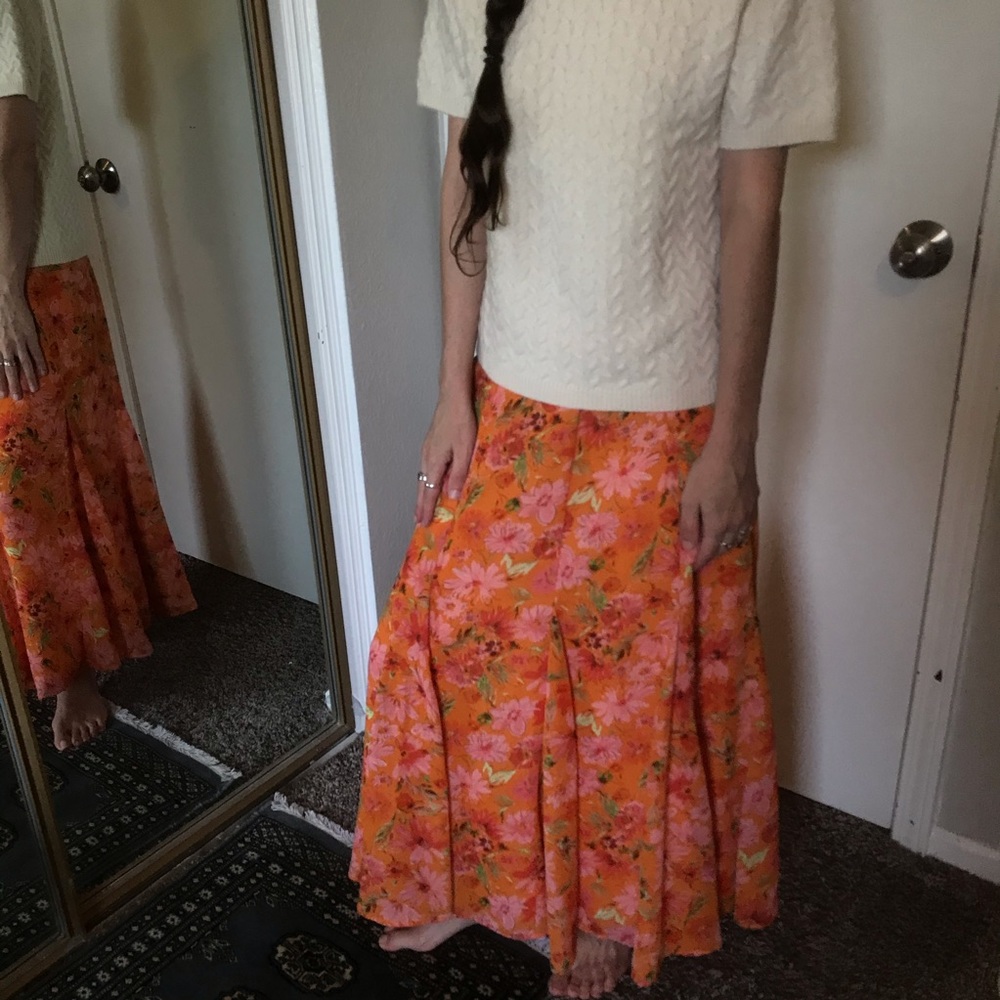 Petite Coldwater Creek Floral Maxi Skirt